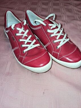 Josef Seibel Red Leather Sneakers EU 41